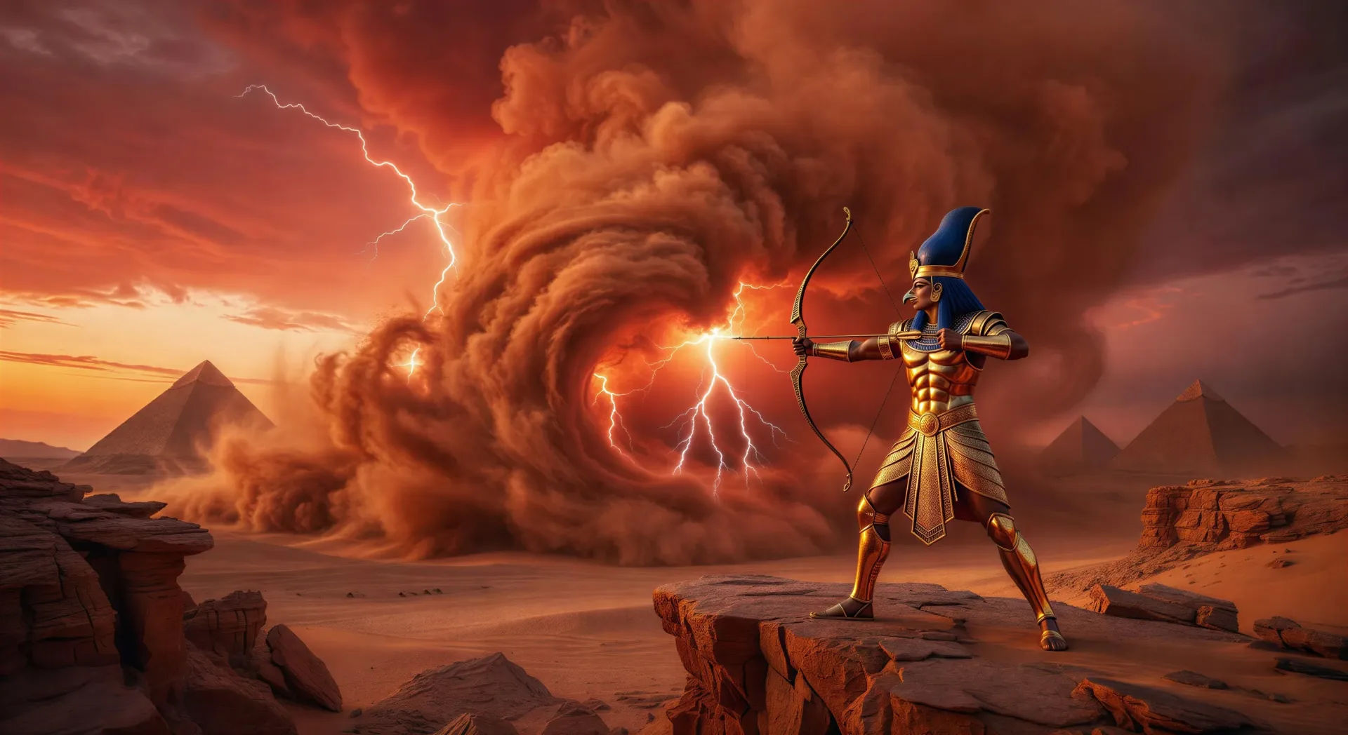 Set as desert storm over the cliffs