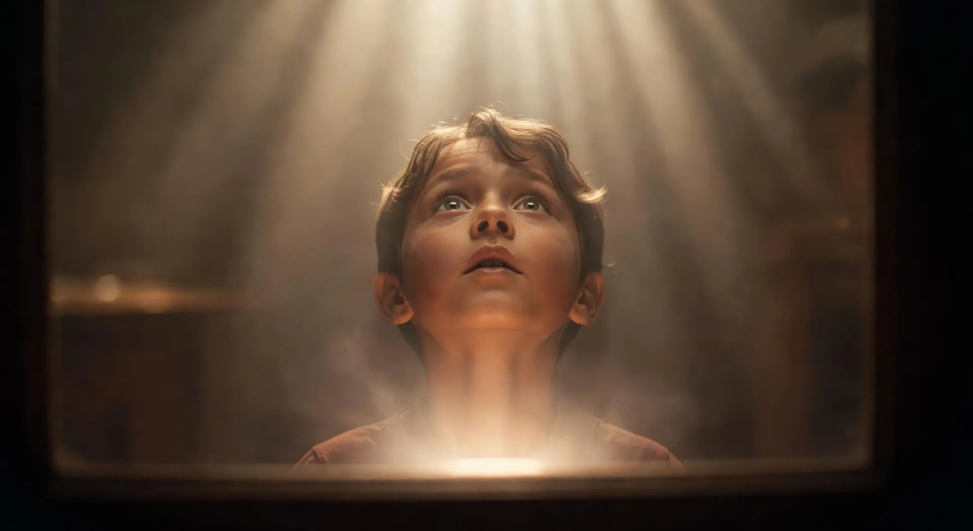 Wonder push-in on an awe-struck face