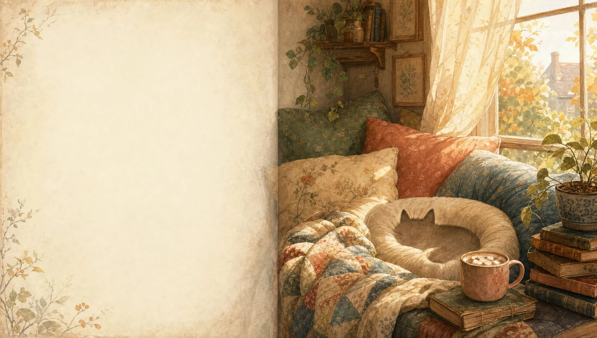 Um cantinho de leitura aconchegante