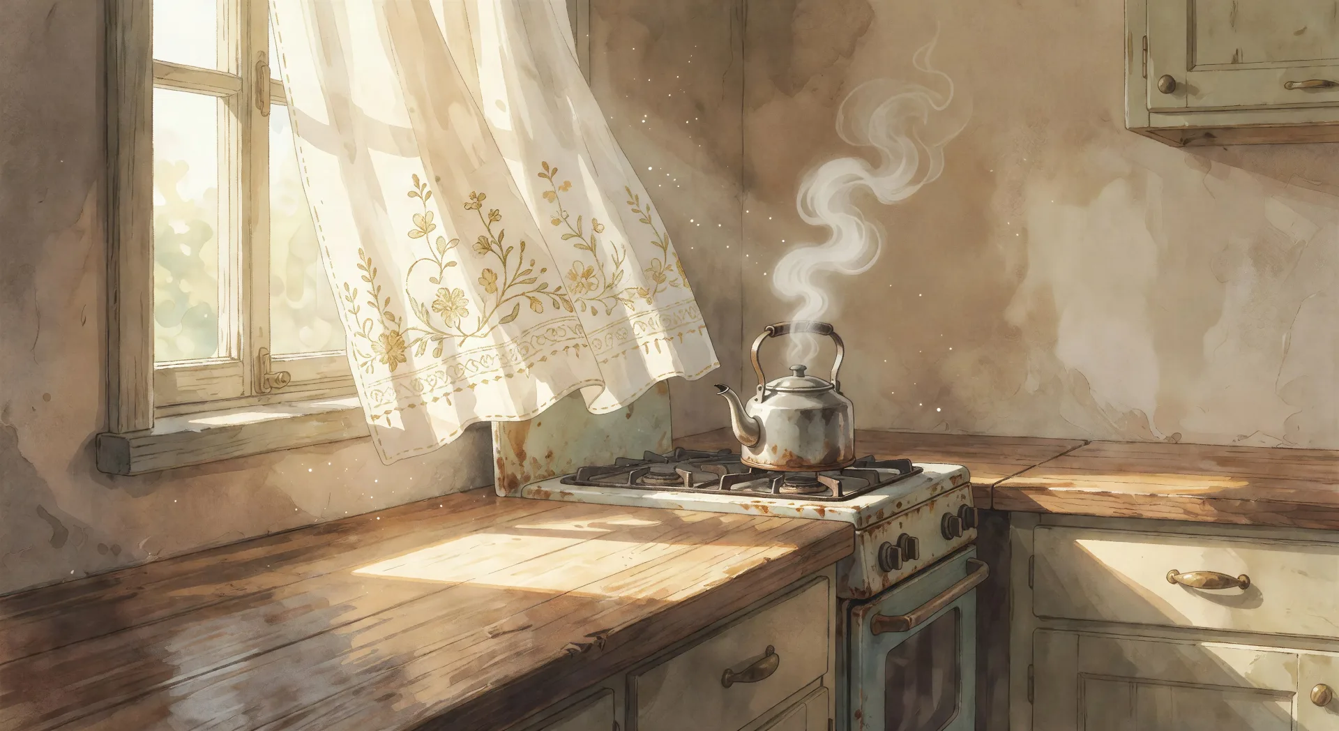 Kettle on the kitchen stove