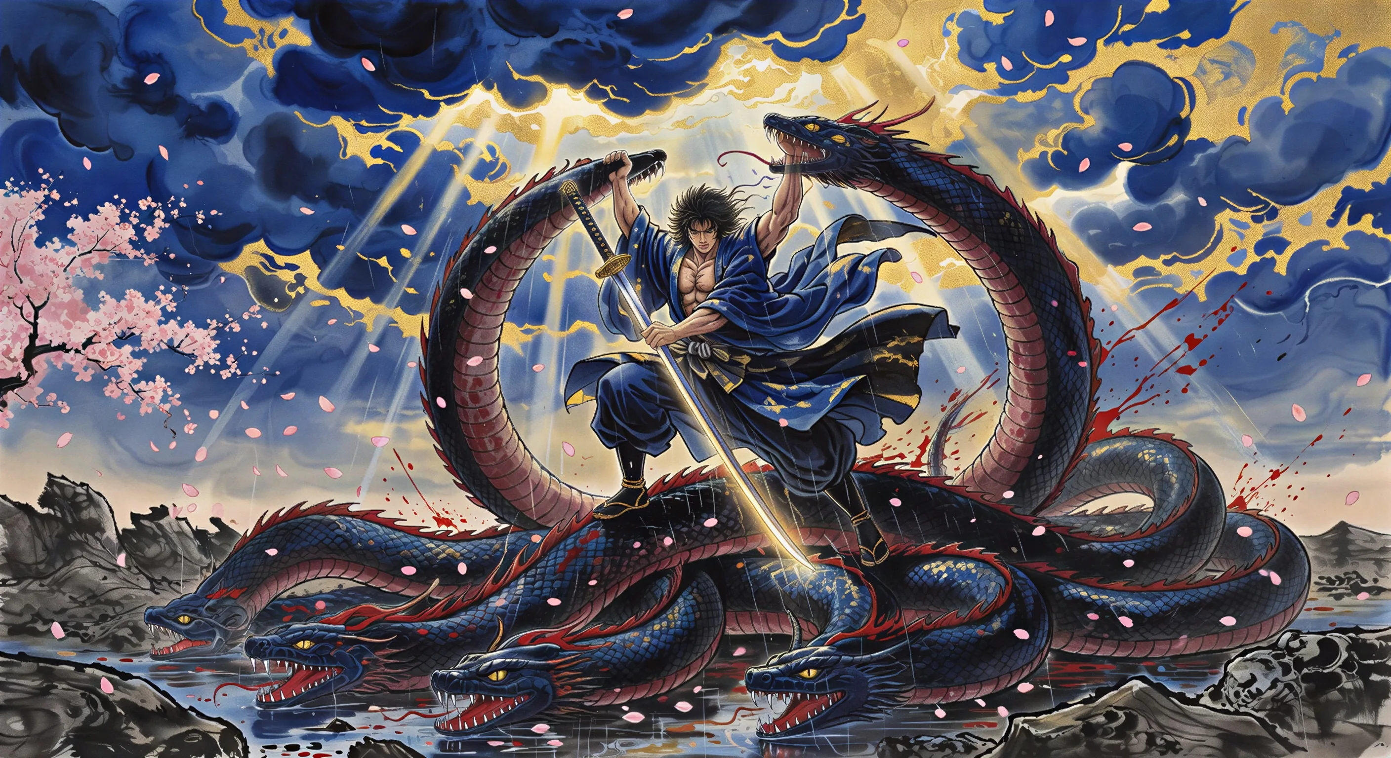 The Kusanagi sword in the tail