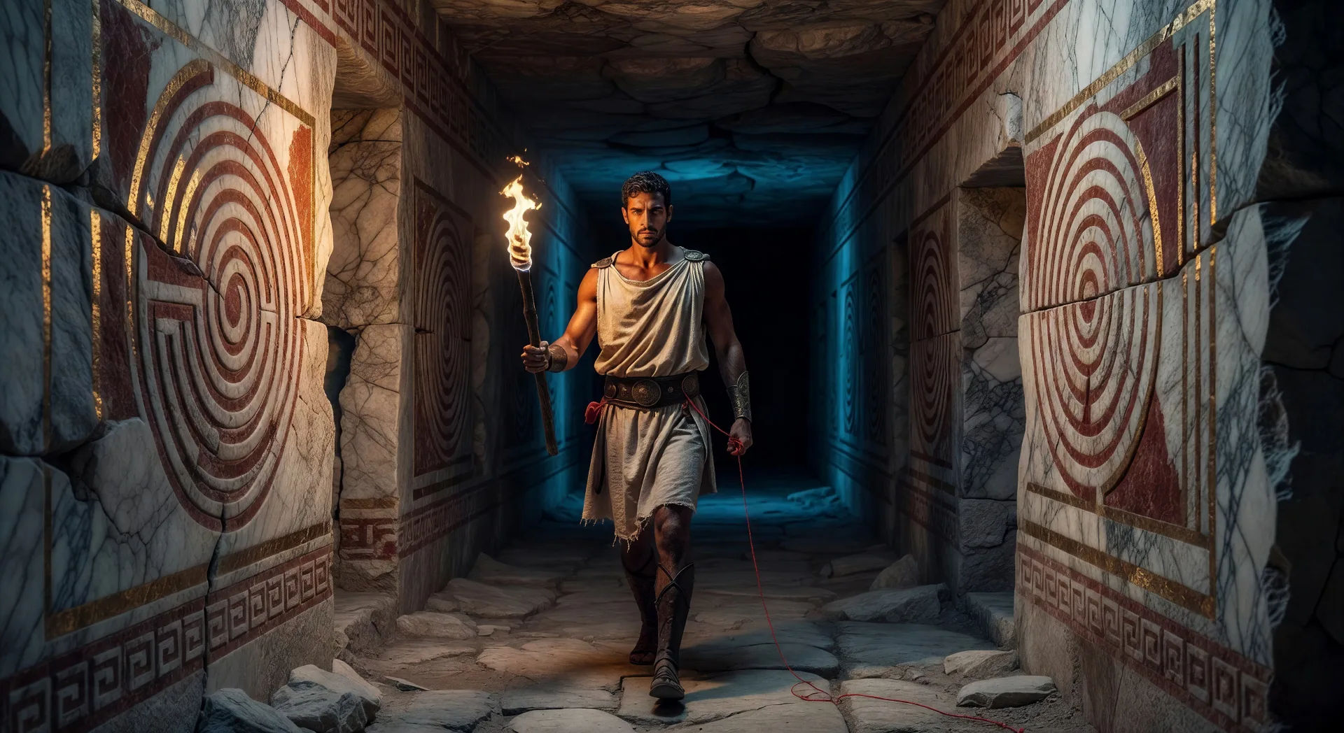 Theseus enters the labyrinth