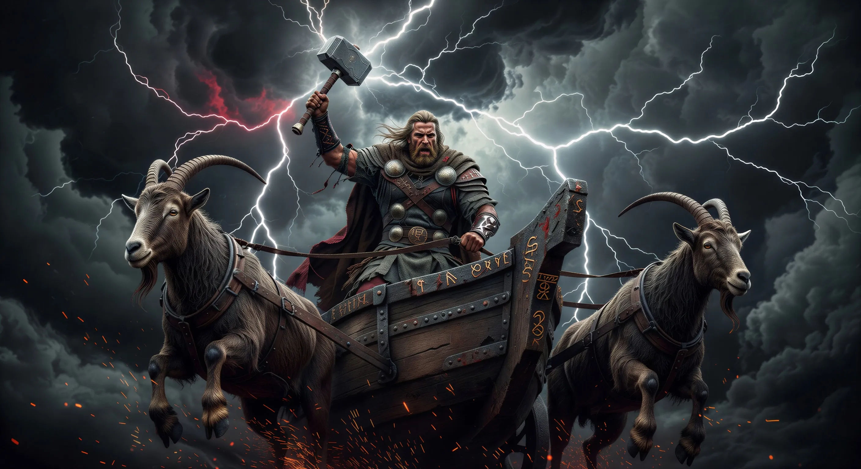 Thor na carruagem de raios