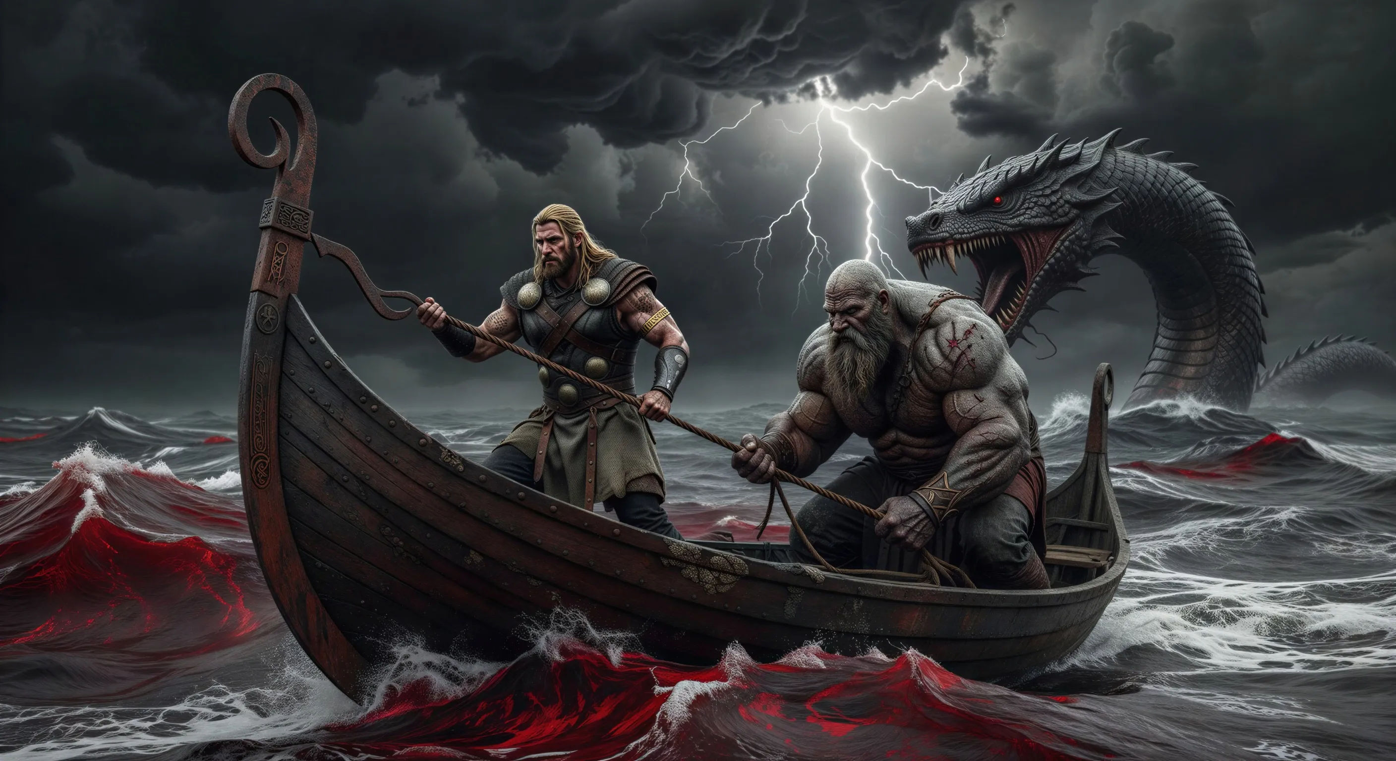 Thor pescando Jormungandr