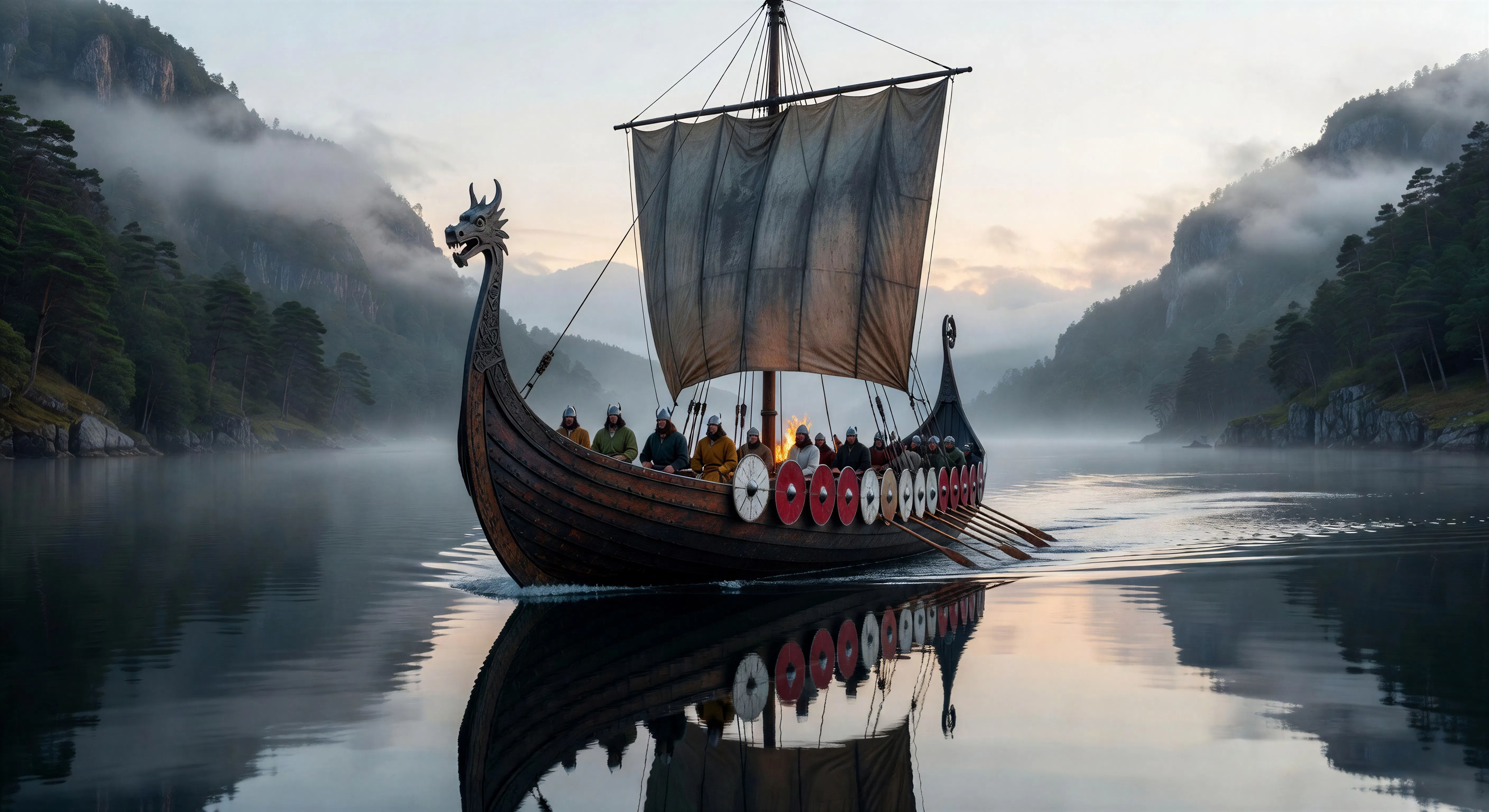 Drakkar ao amanhecer