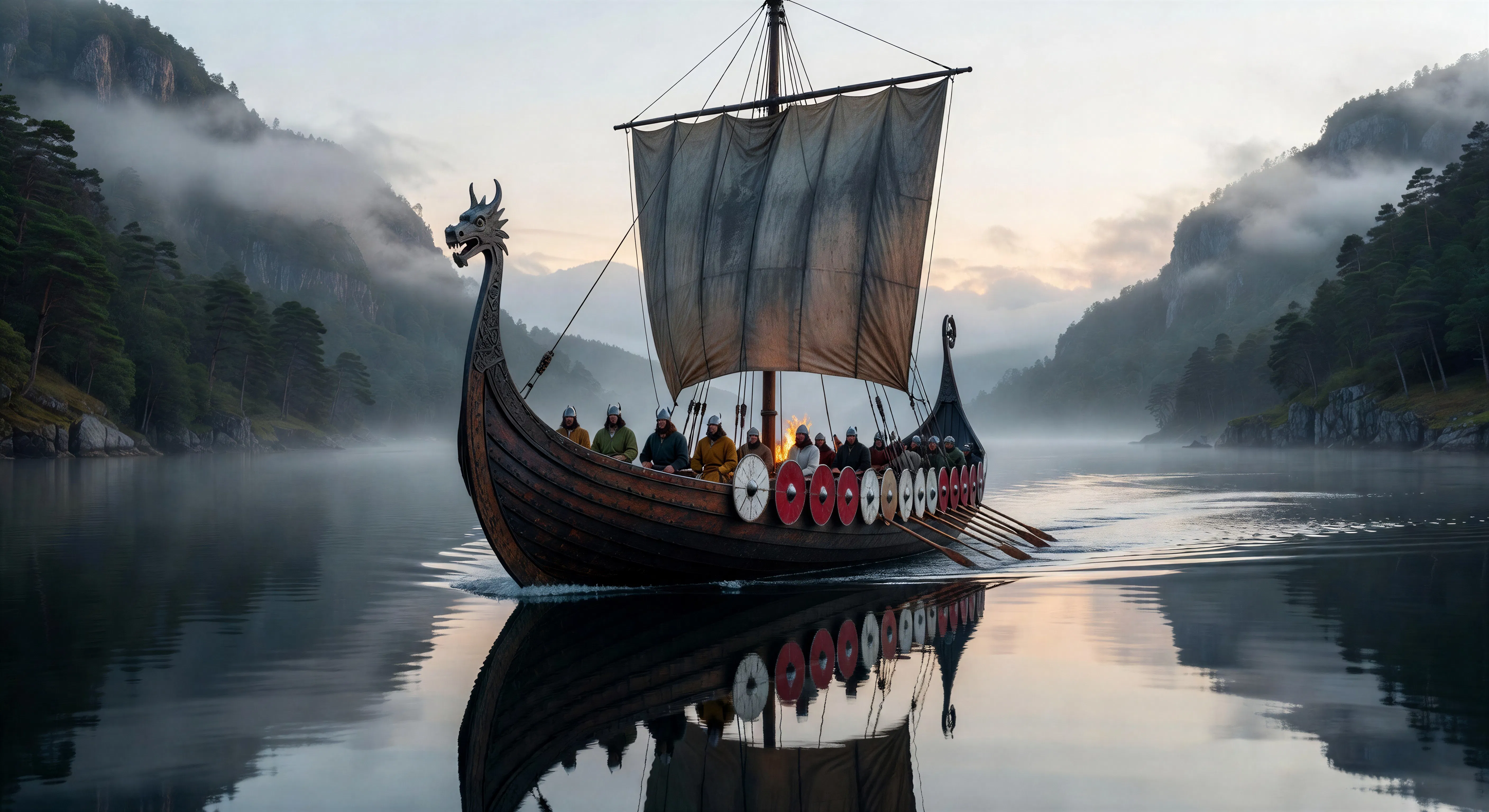 Longship at dawn