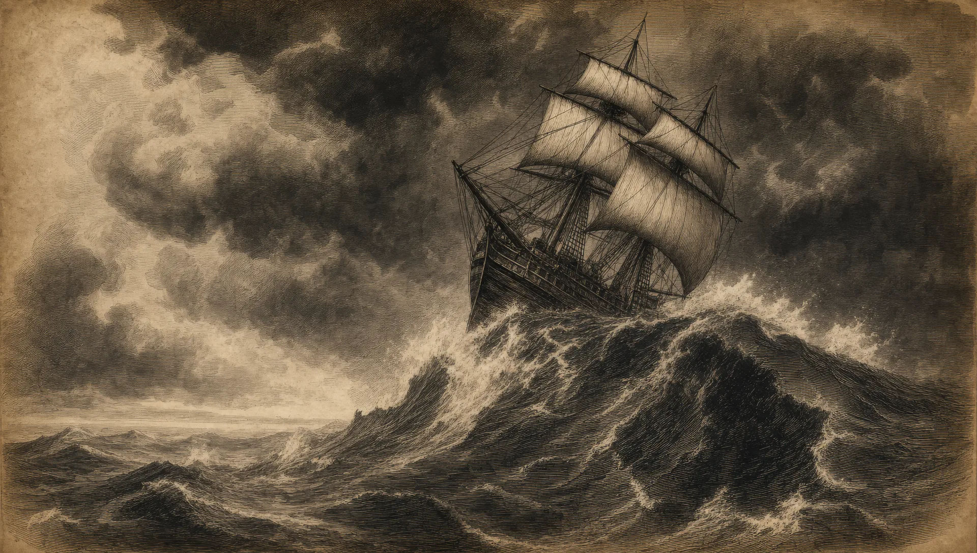 A ship in a storm